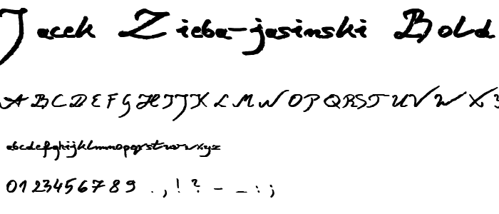 Jacek Zieba-Jasinski Bold Italic font